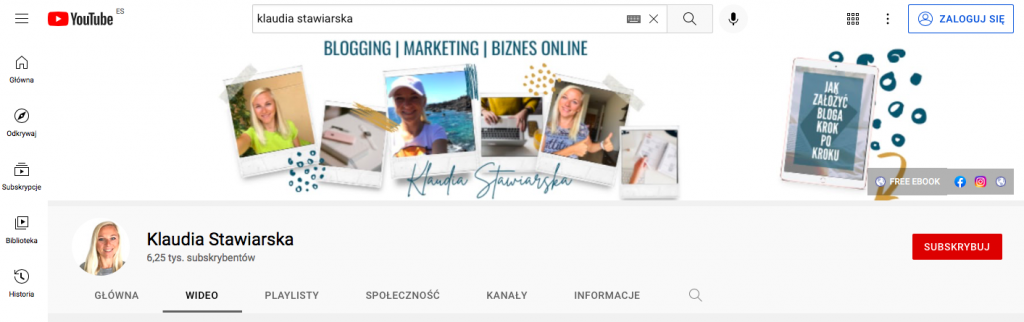 Klaudia Stawiarska YouTube