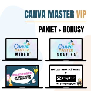 3w1 Pakiet: Canva Grafika + Canva Wideo + Marka Online + Bonusy